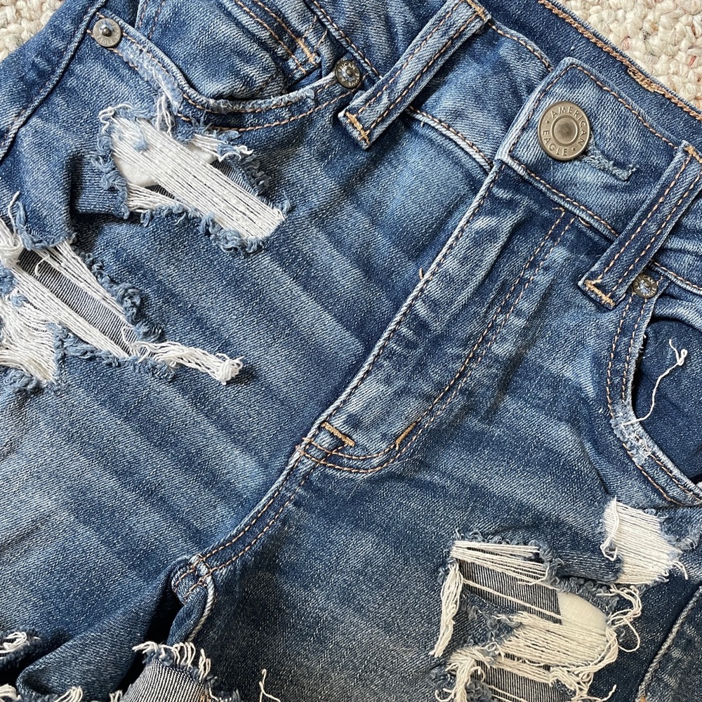 Dark wash jean shorts